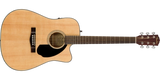 Fender - CD-60SCE Dreadnought, touche en noyer - Naturel