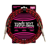 Ernie Ball - 10 Straight Braided Cable - Red Black