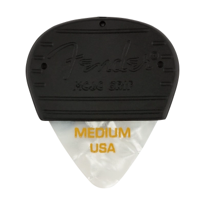 Fender - Médiators Mojo Grip, en celluloïd, lot de 3 - Blanc Moto, taille moyenne