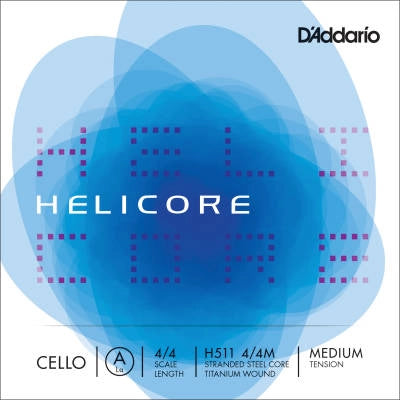 D'Addario Orchestral - H511 4/4M - Helicore Corde de violoncelle simple en La, diapason 4/4, tension moyenne