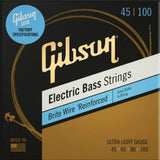 Gibson - Cordes pour basse électrique Brite Wire, diapason long - Ultra légères 45-100