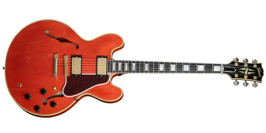 Gibson Custom Shop - Réédition de la guitare électrique ES-355 de 1959 avec étui rigide - Rouge pamplemousse vieilli clair