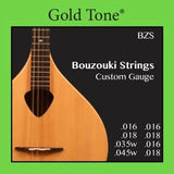 Jeu de cordes BZS Bouzouki Custom Gauge, ton or, extrémité à boule