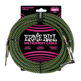 Ernie Ball - 10 Straight/Angle Braided Cable - Black/Green