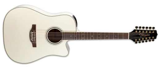 Takamine - Guitare électro-acoustique 12 cordes GD37CE-12 PW avec housse - Blanc nacré brillant