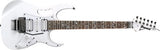 Guitare électrique Ibanez JEM Junior Signature Steve Vai avec incrustations de vigne - Blanc