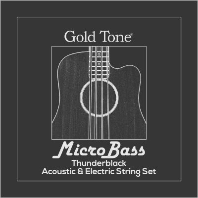 Jeu de cordes en caoutchouc/polymère pour MicroBass Thunderblack MBS-BL, ton or