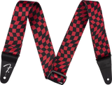 Sangle Fender en polyester à damier ondulé - Rouge