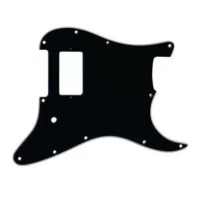 All Parts - 11-hole Pickguard for Stratocaster 1 Humbucker - Black 3-Ply