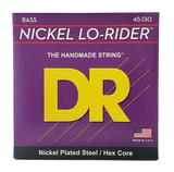 DR Strings - Cordes pour basse 5 cordes Lo-Rider Hex Core en acier nickelé - Tirant moyen (45-130)