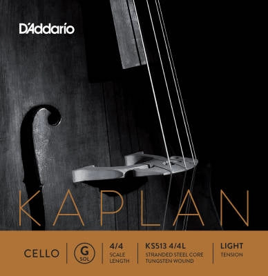 Corde de sol unique pour violoncelle Kaplan KS513 4/4L, diapason 4/4, tension légère