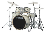 Batterie Yamaha Stage Custom Birch 5 pièces (22, 16, 12, 10, grosse caisse) avec accessoires - Blanc classique