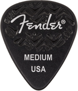 Médiators Fender - Forme 351 Wavelength en celluloïd, lot de 6 - Taille moyenne, noirs