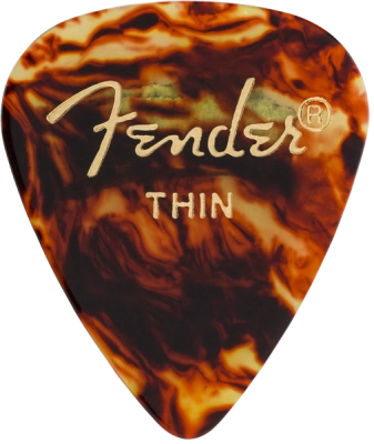 Fender - Médiators de guitare classiques en celluloïd imitation écaille de tortue, forme 351 - Fins (paquet de 144)