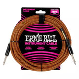 Câble d'instrument tressé Ernie Ball - 18, droit/droit - Tarte à la citrouille
