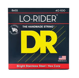 DR Strings - Cordes pour basse Lo-Rider Hex Core en acier inoxydable - Tirant léger (40-100)