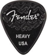 Médiators Fender - Forme 351 Wavelength en celluloïd, lot de 6 - Épais, noirs