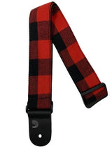 D'Addario - Sangle de guitare en flanelle rouge