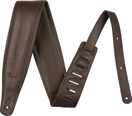 Sangle en cuir premium Fender - 3,5 pouces - Marron chocolat