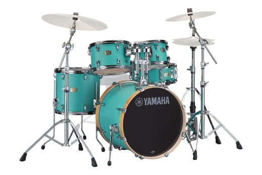 Yamaha - Stage Custom Birch 5-Piece Drum Kit (20,10,12,14,SD) with 700 Series Hardware - Matte Surf Green