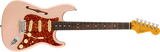 Fender - American Professional II Stratocaster Thinline, touche en palissandre avec étui - Coque transparente rose