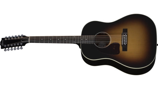Gibson - Guitare électro-acoustique standard J-45 12 cordes avec étui rigide - Vintage Sunburst (gaucher)