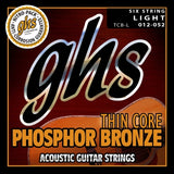 Cordes GHS - Jeu de cordes pour guitare acoustique en bronze phosphoreux à âme fine - Légère