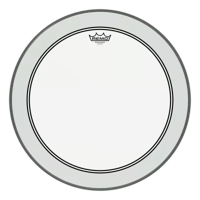 Tête de basse transparente Remo - Powerstroke 3 de 22 pouces