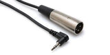 Câble microphone Hosa, coudé TRS 3,5 mm vers XLR3M - 1,5 m
