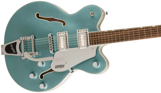 Guitares Gretsch - G5622T-140 RARE Electromatic 140e anniversaire Double Platinum Center Block avec Bigsby, touche en laurier - Finition bicolore Stone Platinum/Pearl Platinum
