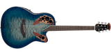 Ovation - Celebrity Elite Exotic Super Shallow Composite-Body Acoustic/Electric Guitar - Caribbean Blue/Natural Burst