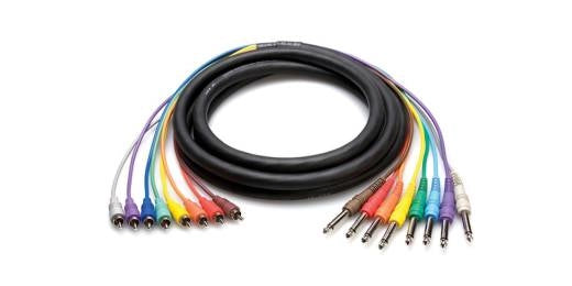 Hosa - Unbalanced Snake Cable, 1/4 TS/Phone to RCA, 3m