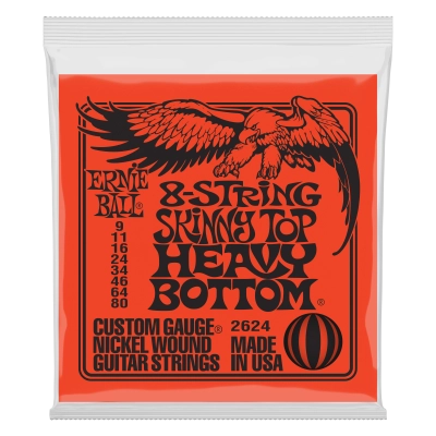 Cordes de guitare Ernie Ball Nickel Wound Slinky 8 cordes 9-80
