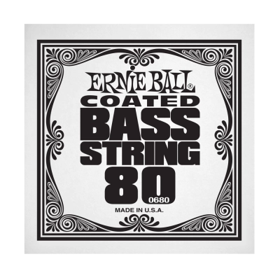 Corde simple pour basse électrique Ernie Ball .080, filée nickel, avec revêtement