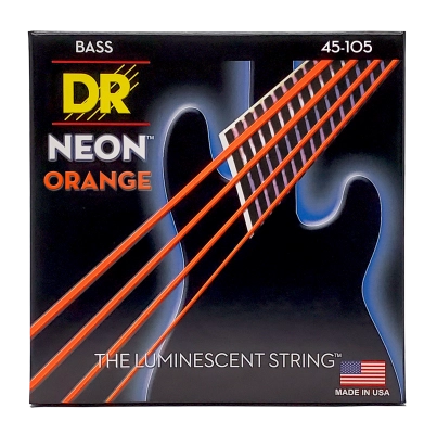 DR Strings - Cordes de basse orange fluo - Medium 45-105