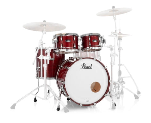 Pearl - Masters Maple, batterie 4 fûts (22, 10, 12, 16 pouces) avec tirant chromé - Cerisier naturel