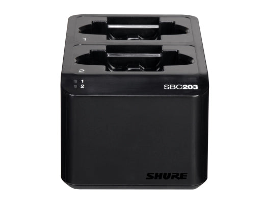 Shure - SBC203 Dual Docking Charger for SB903 Lithium-Ion Battery or SLX-D Transmitters