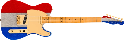 Fender - Buck Owens Telecaster Édition Limitée, touche en érable - Rouge, Argent et Bleu Scintillant