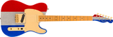 Fender - Buck Owens Telecaster Édition Limitée, touche en érable - Rouge, Argent et Bleu Scintillant