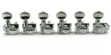 Kluson - 6 In Line Revolution Series H-Mount Tuning Machines with Staggered Posts - Chrome