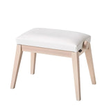 K &amp; M Stands - Banc de piano réglable en hauteur en frêne - Velours blanc