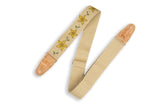 Levys - 2 Flowering Vines Hemp Vegan Guitar Strap with Yellow Flowers