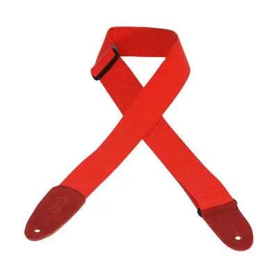 Levys - Cotton Guitar Strap with Suede Ends - Red