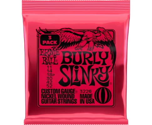 Ernie Ball - Lot de 3 cordes électriques Burly Slinky 11-52