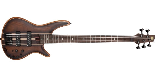 Ibanez - Basse électrique 5 cordes SR Premium avec housse - Dual Mocha Burst Flat