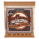 Cordes acoustiques Ernie Ball Earthwood Custom Light Phosphor Bronze, 11,5-54, lot de 3