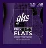 Cordes GHS - Jeu de cordes de guitare basse en acier inoxydable Precision Flatwound - Medium