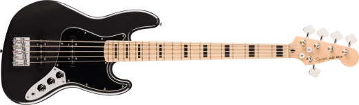 Squier - Affinity Series Active Jazz Bass V, touche en érable - Noir métallisé