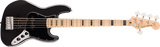 Squier - Affinity Series Active Jazz Bass V, touche en érable - Noir métallisé