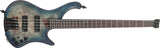Ibanez - Guitare basse électrique ergonomique sans tête EHB avec housse - Cosmic Blue Starburst Flat